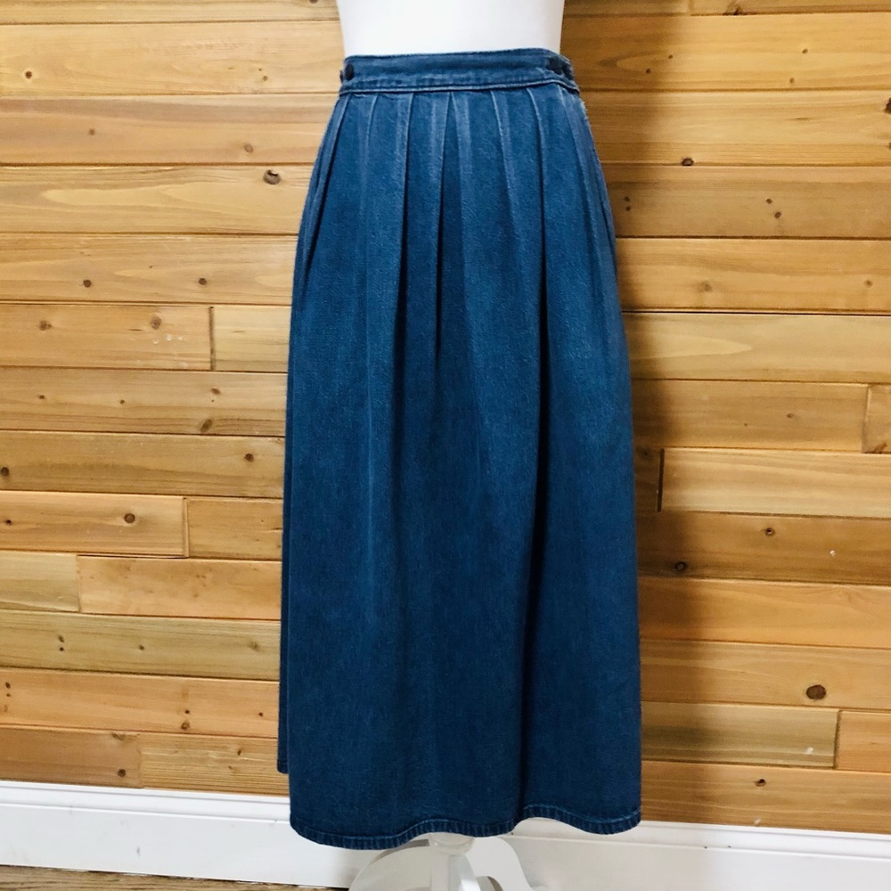 Vtg 80’s Calvin Klein denim full skirt cottage core